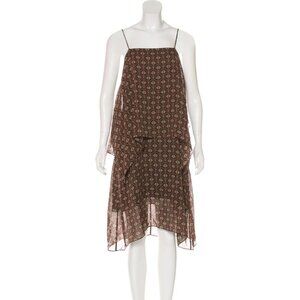Theory Dafeon Silk Spaghetti Strap Tiered Hankerchief Dress,  Size S